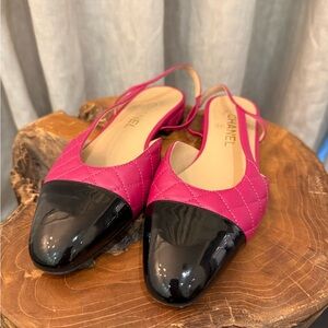 CHANEL QUILTED LEATHER SLINGBACKS